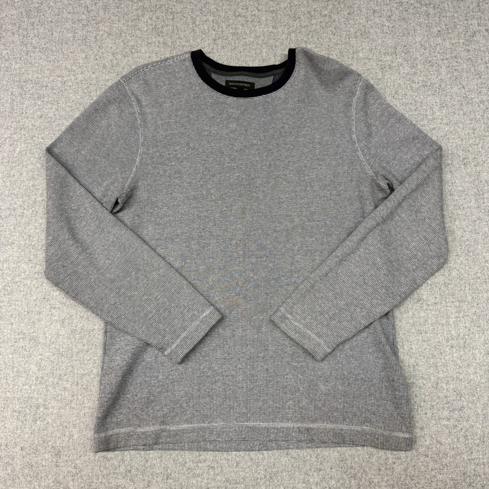 Banana Republic | Thermal Shirt | L | Gray | Waffle Knit Long Sleeve Crew Neck